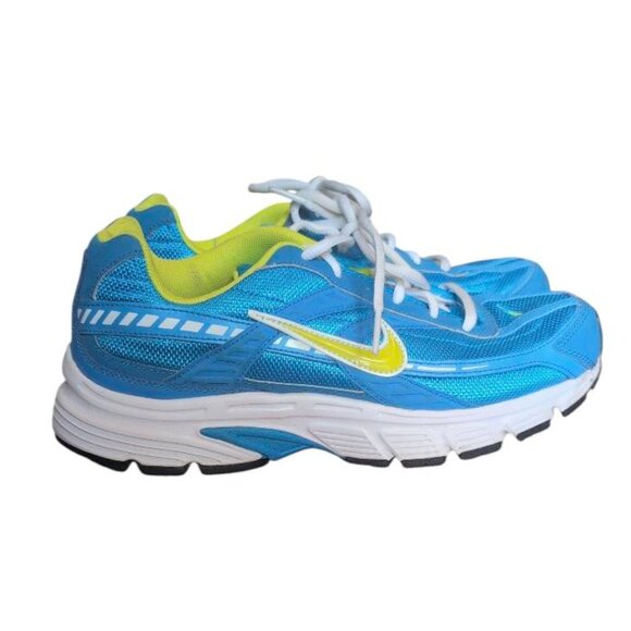 Nike Sneakers Initiator White Blue Neon Running Training Lace Up Shoes with Logo - Picture 2 of 6
